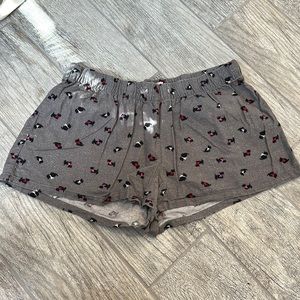 Xhilaration Flannel Sleep Shorts Grey w/ Black Scottie Dogs Women's Large